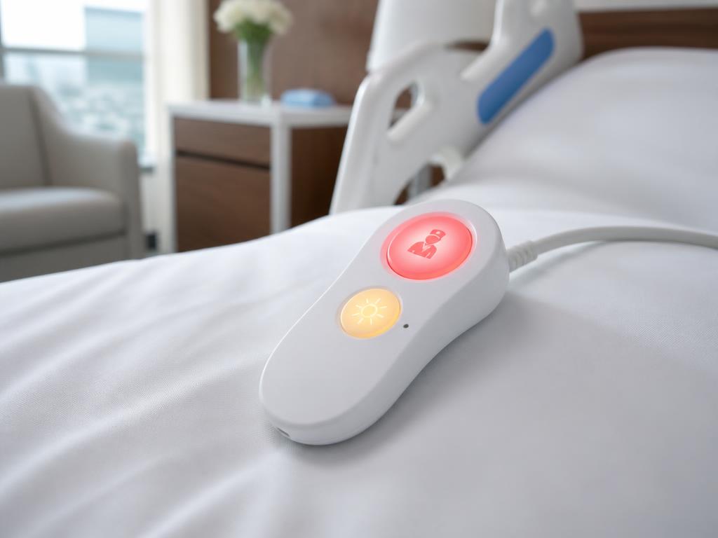 Call button and bed controls — hospital equipment
