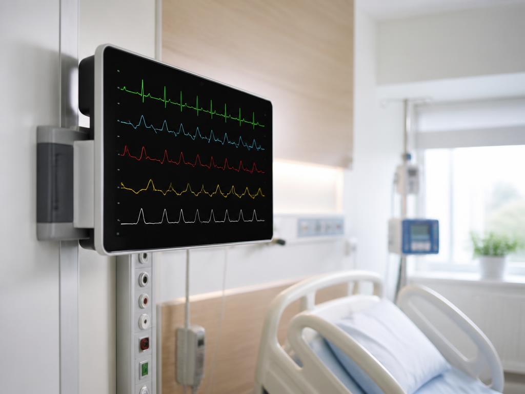 Heart monitor / EKG leads — hospital equipment