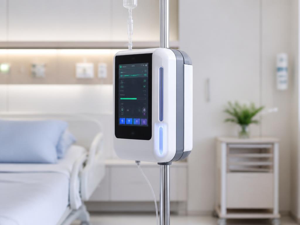 IV pole and pump — hospital equipment