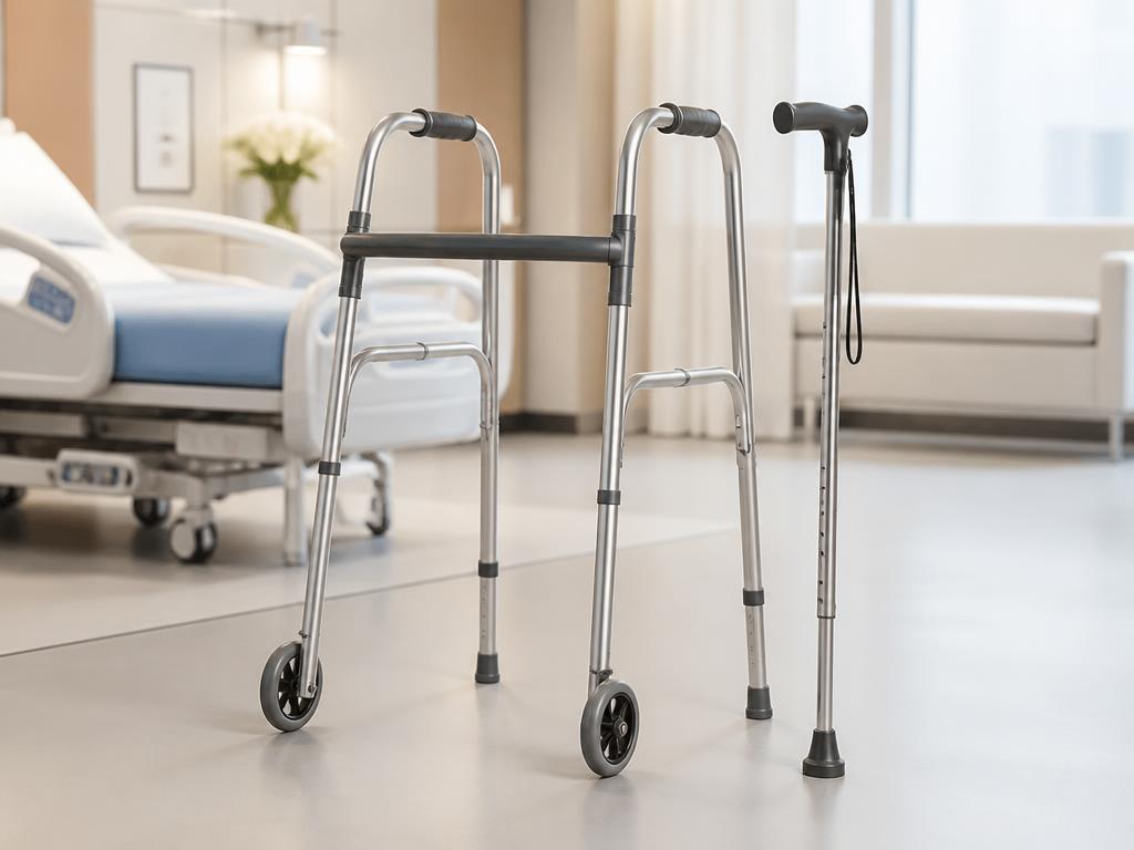 Walker, cane, or gait belt — hospital equipment